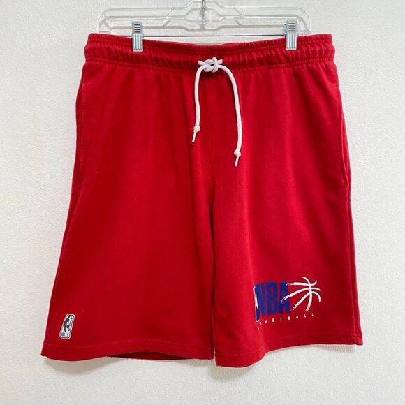 NBA Trainer Mens Shorts Size L Comfort Fit Drawstring Pockets‎ Red - Picture 1 of 8